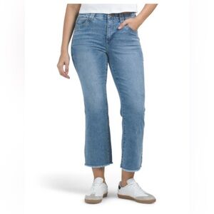 Democracy Ab Tech Cropped  Itty Bitty Flare Jeans with Fray Hem